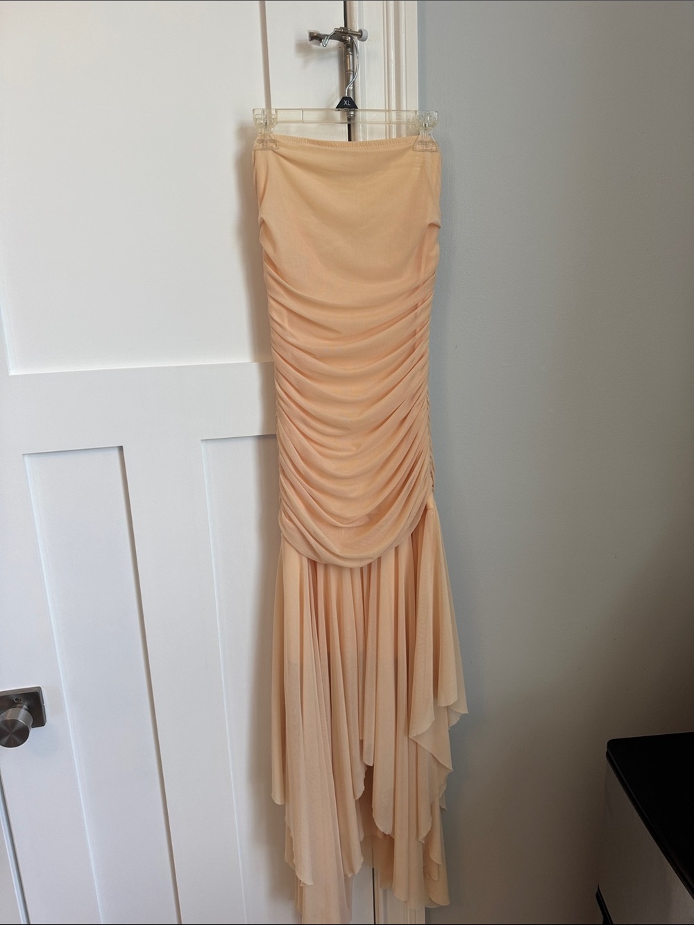 Butter yellow Ruched Chiffon Mermaid Skirt